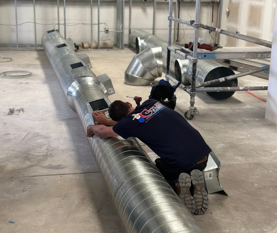 Ductwork fabrication and installation by Costless Plumbing in Fresno
