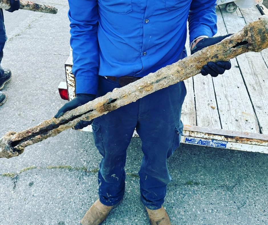 Old corroded pipe removed