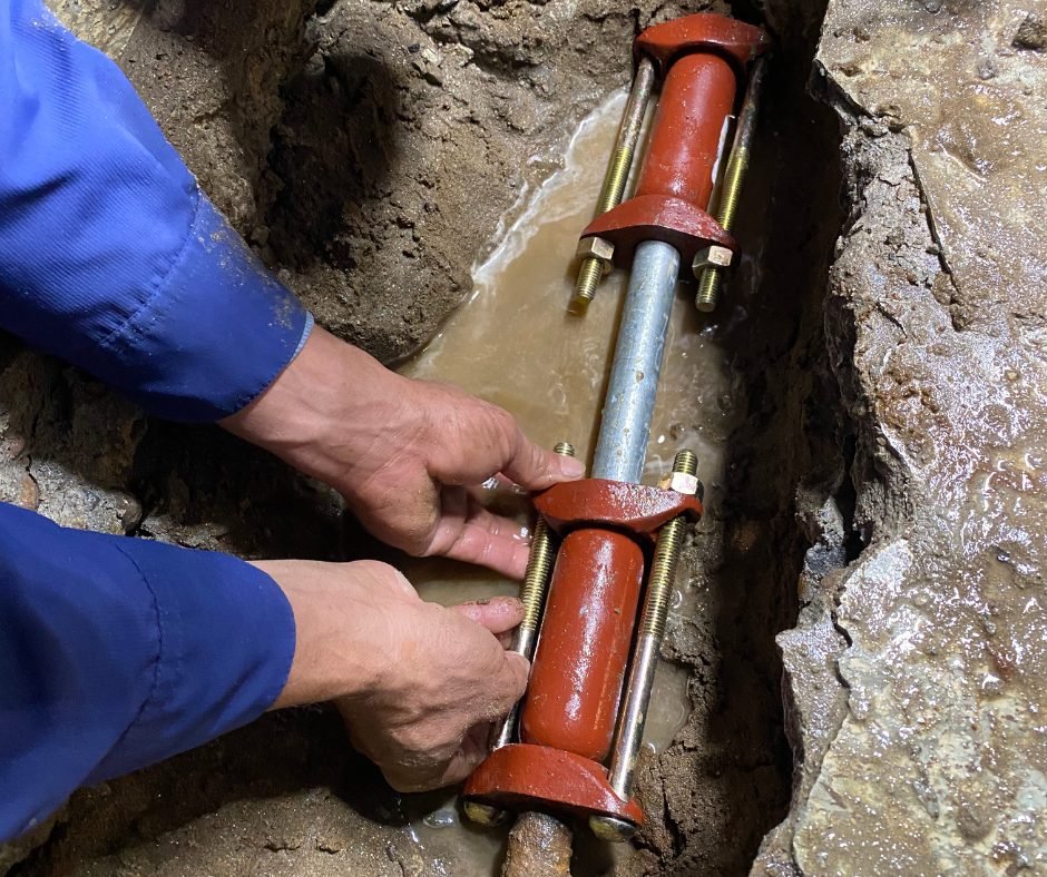 Sewer line being replaced underground by Costless Plumbing in Fresno