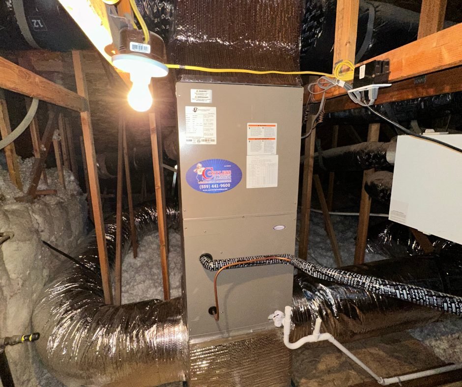 New furnace installation in a Fresno home